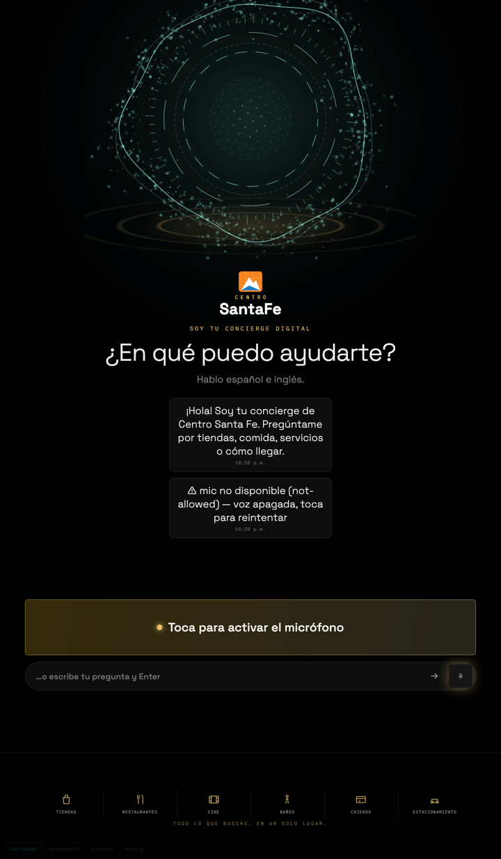 Demo Concierge — Centro Santa Fe